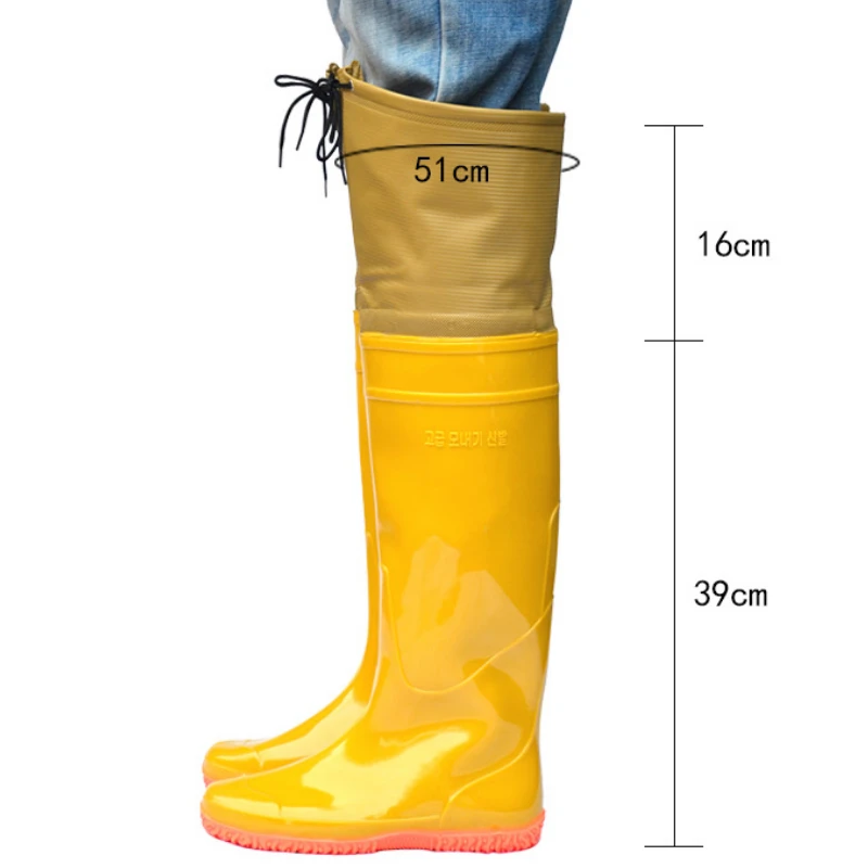 Women Men Fashion Waterproof Soft Rain Boots Unisex Outdoor Fishing Transplanting Rainboots Water Shoes Wellies Over-the-Knee