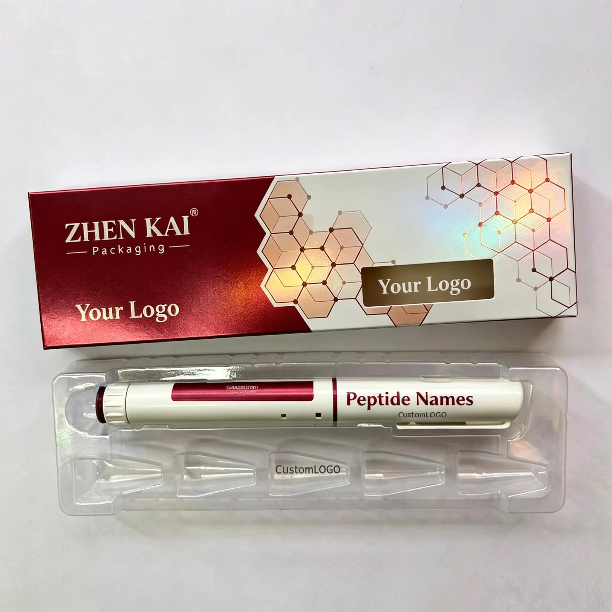 Custom Strong‑Stick Packaging Labels,Craft Label Stickers for 3ml Peptide Product Peptide Injection Pen