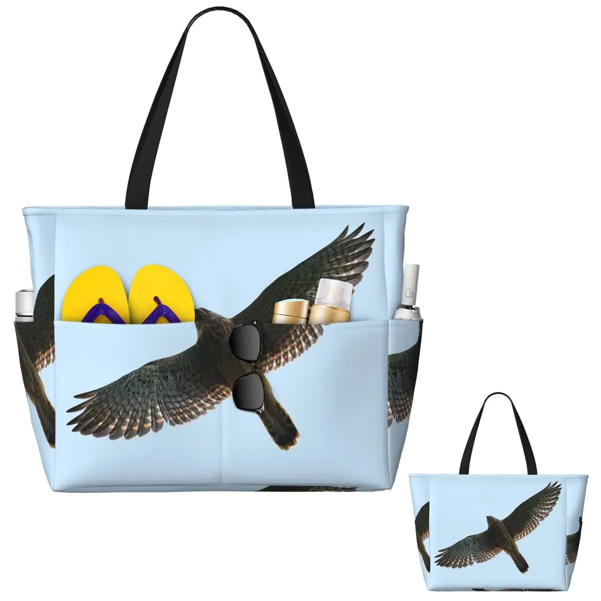 

On The Fly. Common Kestrel Beach Tote Bag Sport Gym Yoga Duffle Large Tote Bag Women Travel Bag Fitness bag