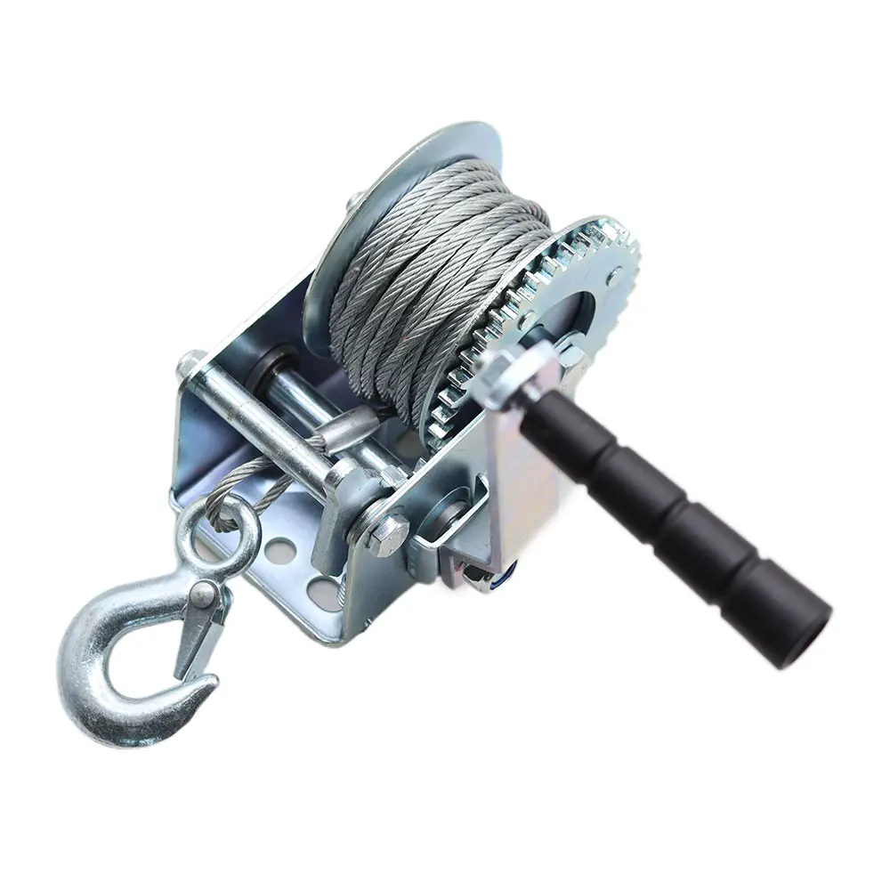 Winch hand tool  Crank Gear Winch Boat truck auto hand self-locking manual winch Hand  lifting sling 600lbs/800lbsx8/15m