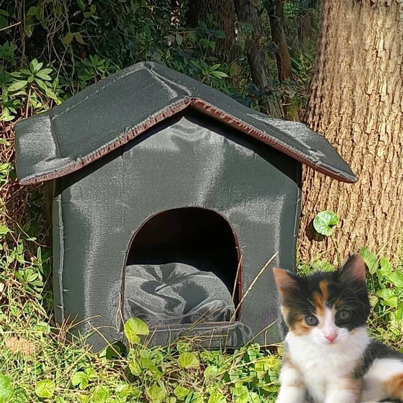 Outdoor Cat House Winter Cat House Kennel, Easy To Clean Waterproof Foldable Cat Litter Tent Outdoor Cat Or Small Dog Shelter