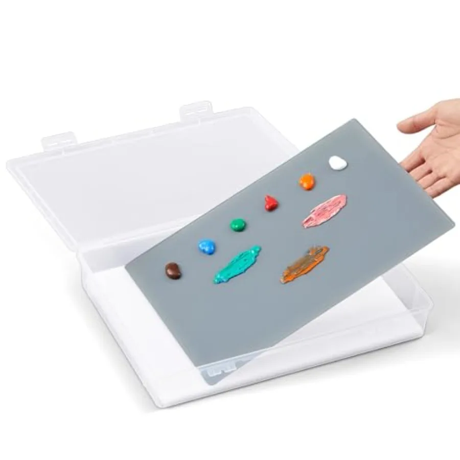 

1 Set Handy Glass Oil Pat Palette cluded 12.8 9.25 ch Airtight Stay Wet Palette Contaer and 11.8 8.5 ch Tempered Glass, Keeps P