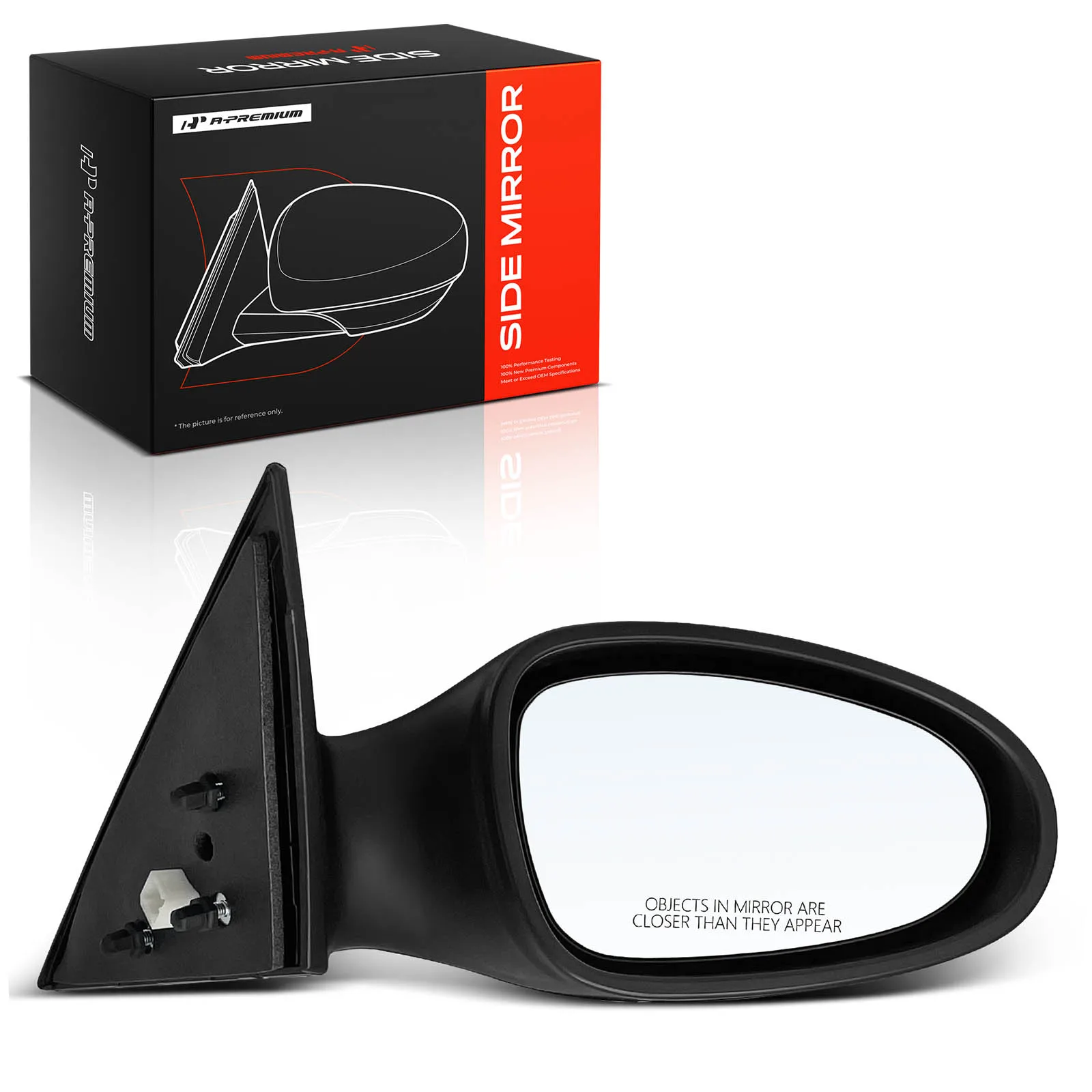 A-Premium Passenger Side Power Door Mirror for Nissan Altima 2005-2006 Manual Folding Smooth Black