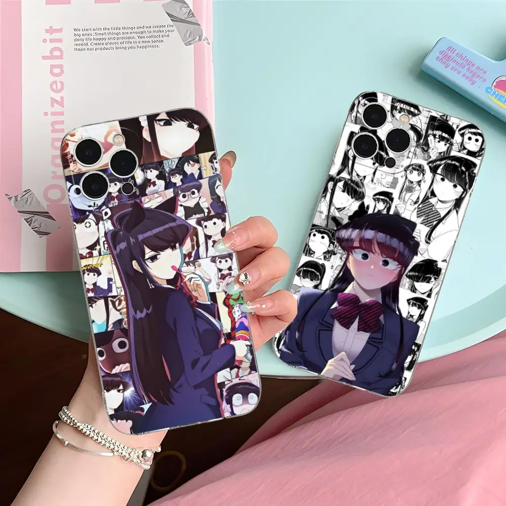 

Komi Shoko Mobile Cell Phone Case for iPhone 16 15 14 13 12 11 X XR XS 8 6 Pro Max Plus Mini Clear Colour Protective Cover