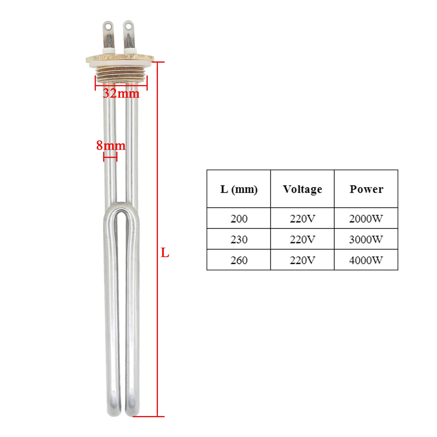 

Иммунный водонагреватель, трубчатый стержень для диспенсера для воды, жидкое нагревание, 1 дюйм, электрический водонагреватель из нержавеющей стали, нагревательный элемент