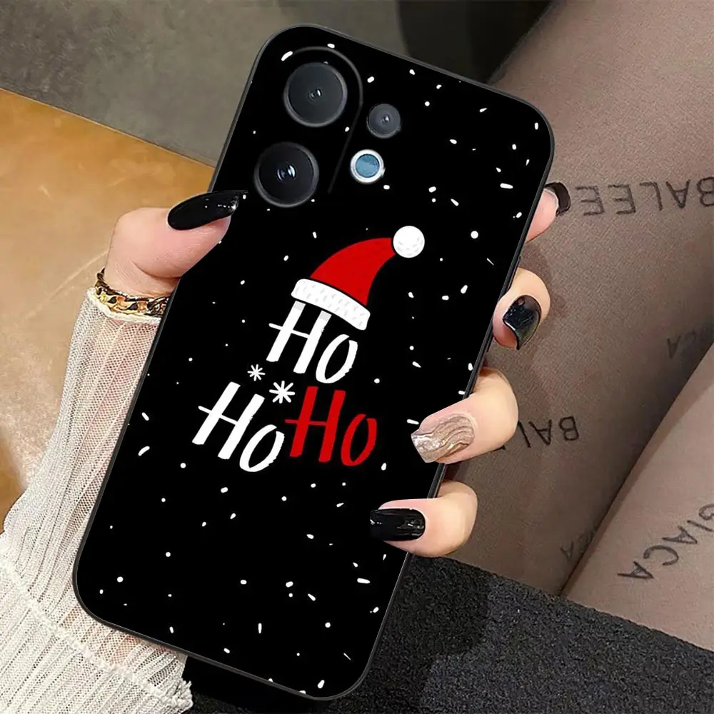 Phone Case For VIVO V70 V60 V50 V40 V20 V21 V23 V23E V25 V25E V27 V27E V29 V29E V30 TPU Case Cover Merry Christmas Santa Hat 3