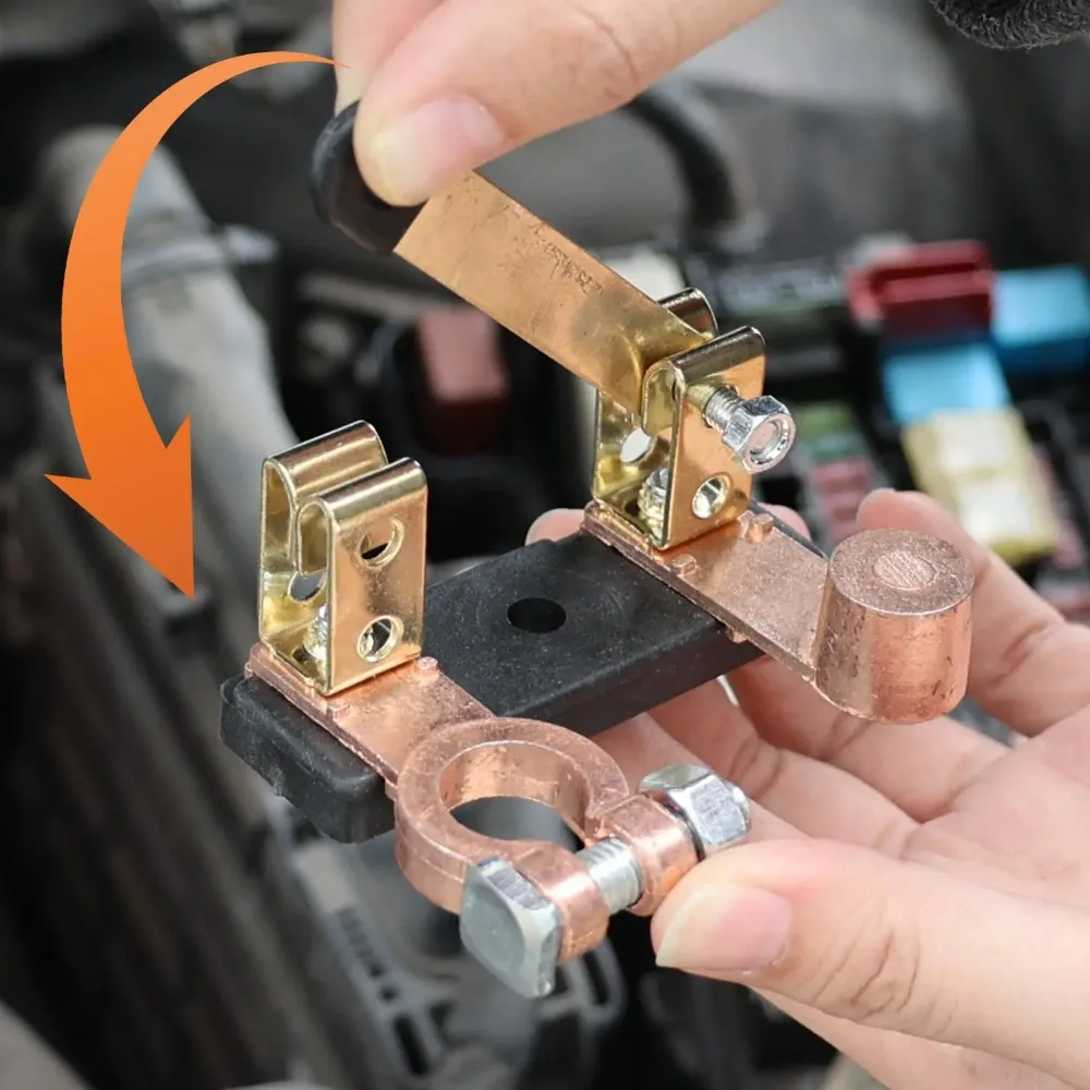 Pure Copper Safety Knife Switch 12V24V Universal Positive Negative Terminal Battery Isolator Power Cut For Car Truck Boat