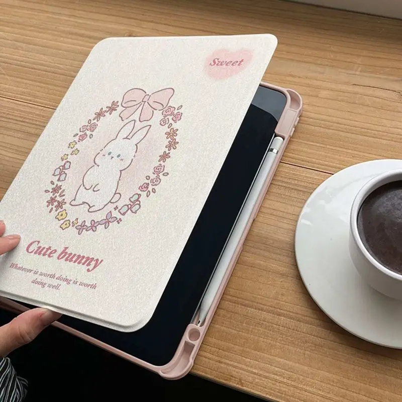 Simple Rabbit 360 Degree Rotating Flip Book Case for Samsung Galaxy Tab S10 Lite Tab S7 S8 S9 S11 11 S10 S9 S7 12.4 Inch A7 Lite