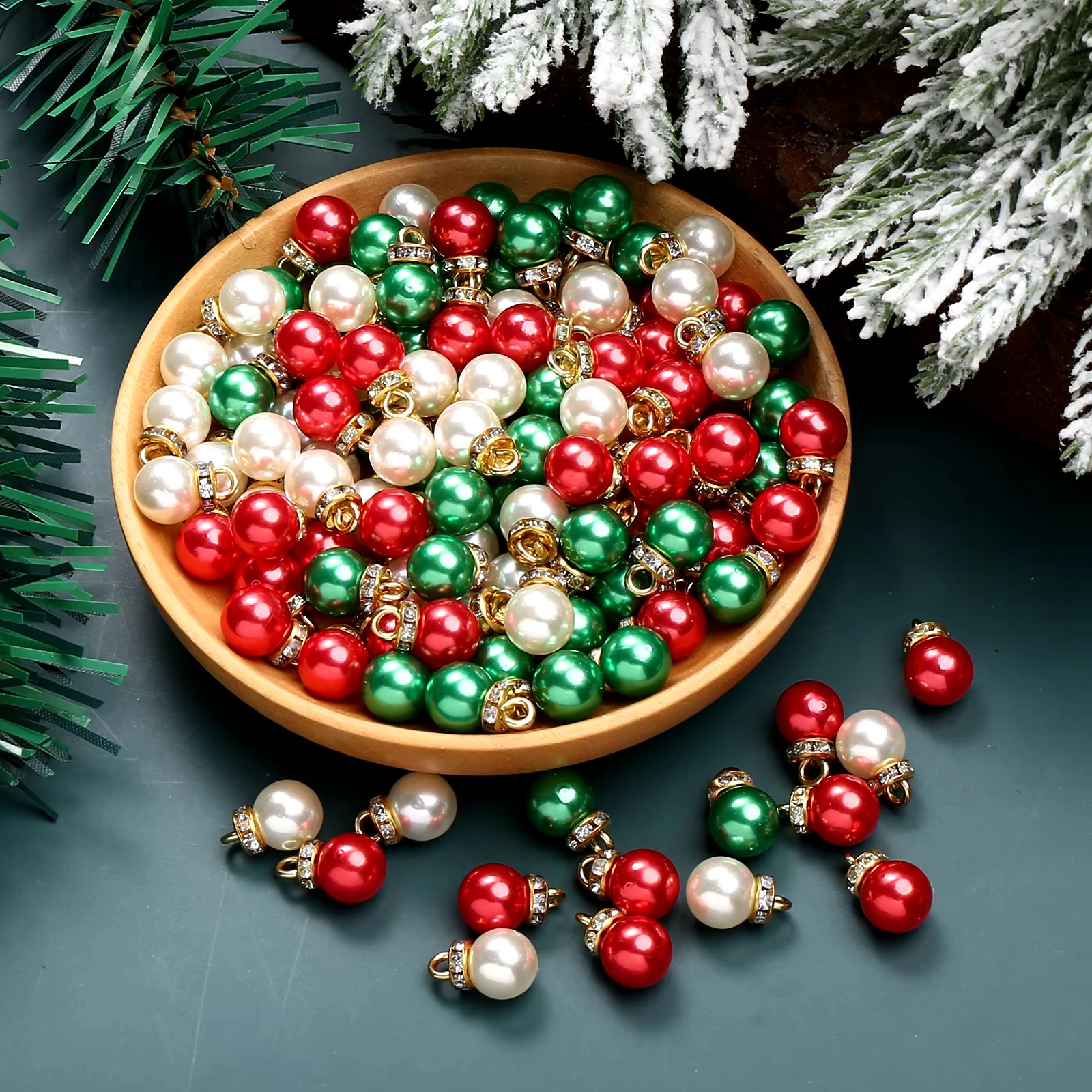 20pc Multicolour Christmas Mini Decor Ball Imitation Pearl Pendant Xmas Tree Hanging Decor Holiday Party DIY Craft Decor Supplie