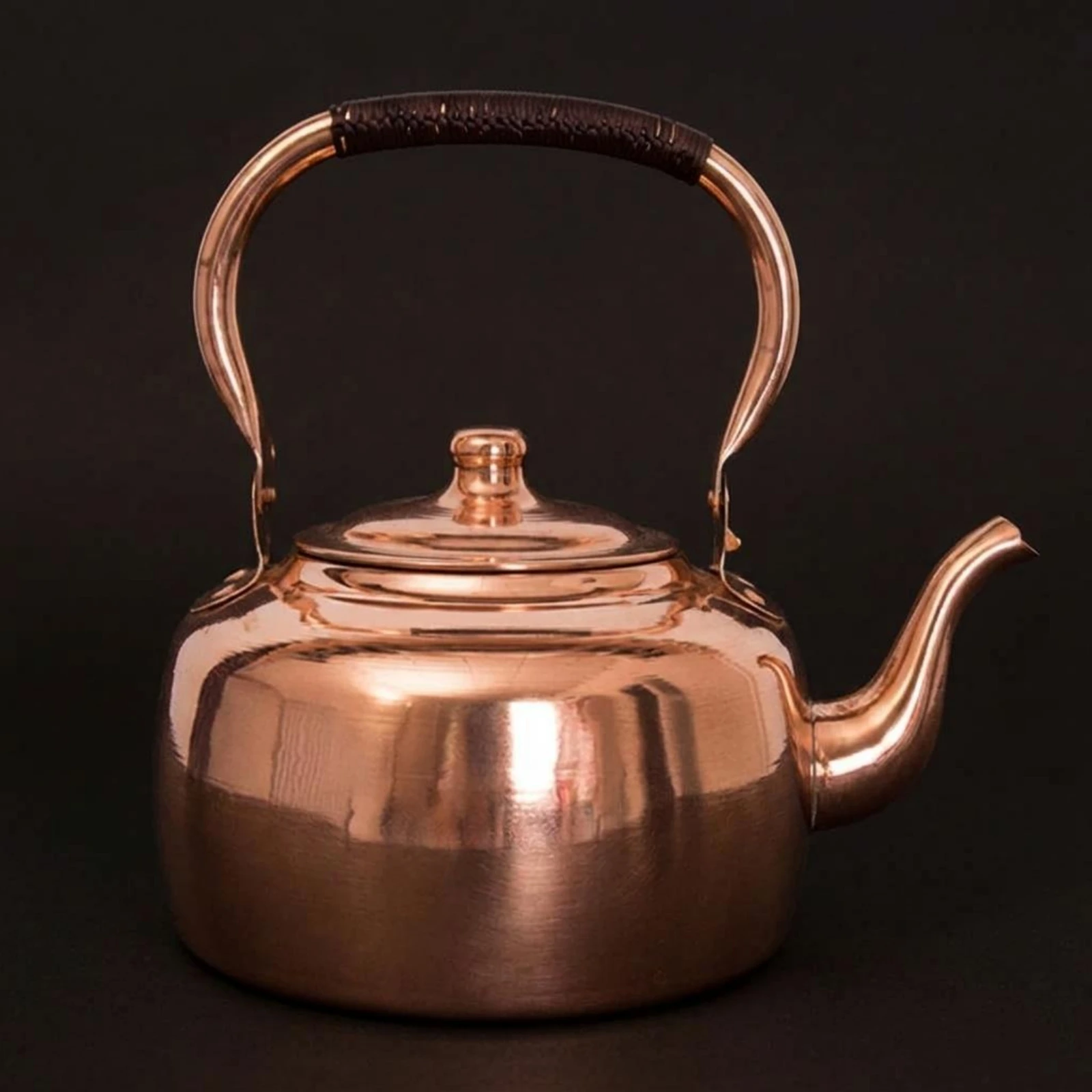 Copper Tea Kettle Traditional Stovetop Tea Kettle Kitchenware Dark Grip Easy to Clean