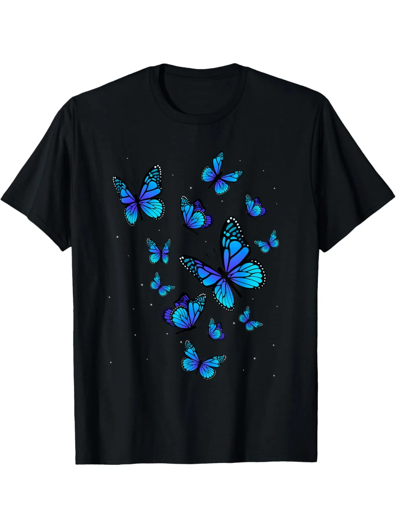 

Blue Butterfly Art Garden Beautiful Butterflies Graphic Cotton T-Shirt