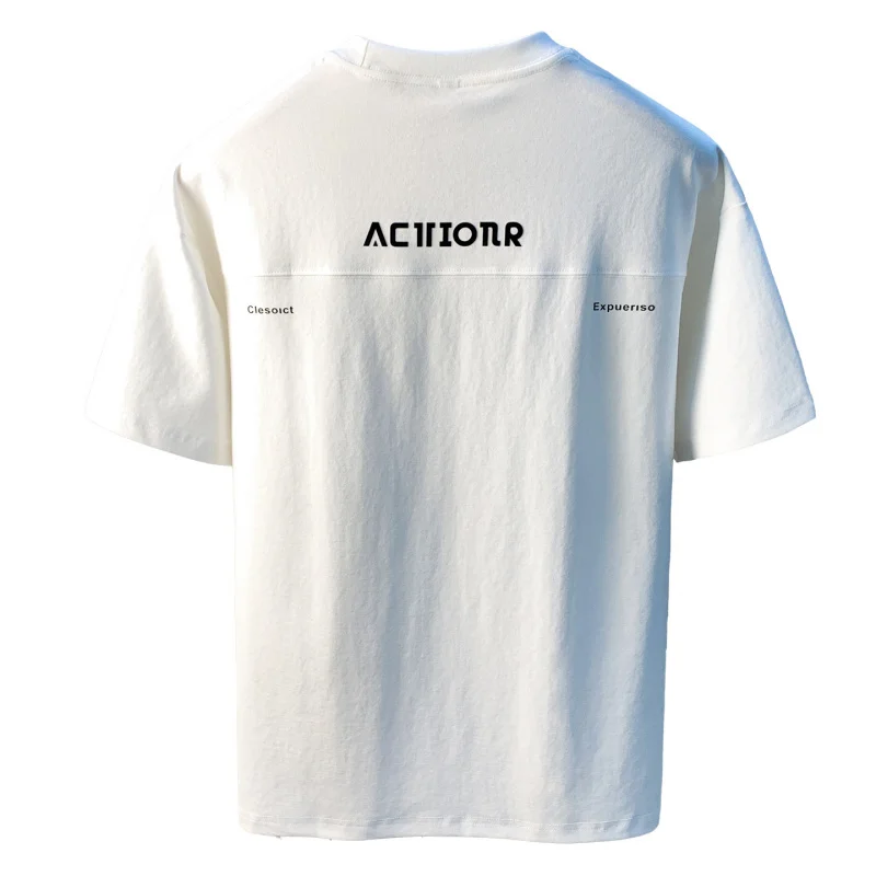 Letter printed short sleeved men's top 2025 summer new loose half sleeved shirt cool and breathable quick drying T-shirt