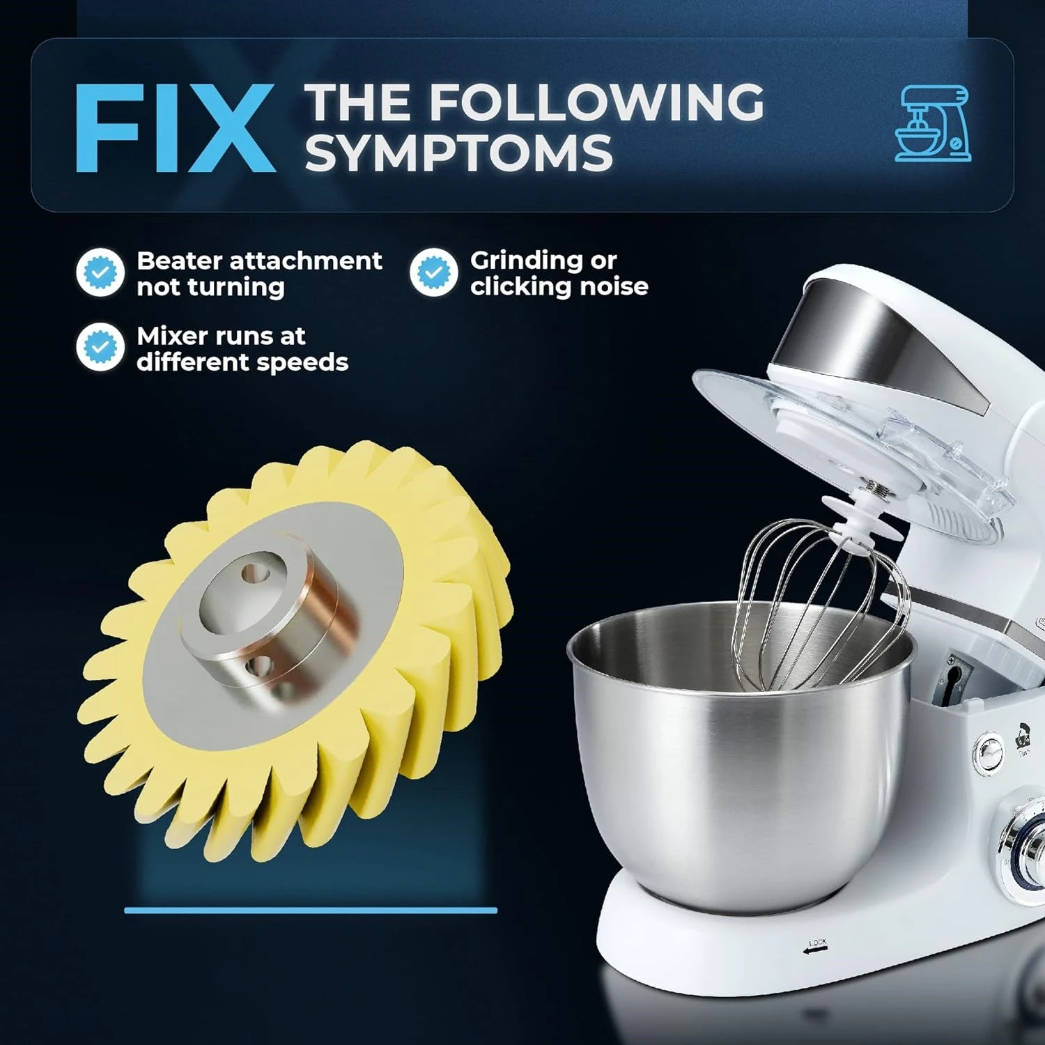 2pcs W10112253 Mixer Worm Gear Replacement Part Perfectly Fit For Kitchenaid Mixers-Replaces 4162897 4169830 5K45SS 5KPM5 view 3