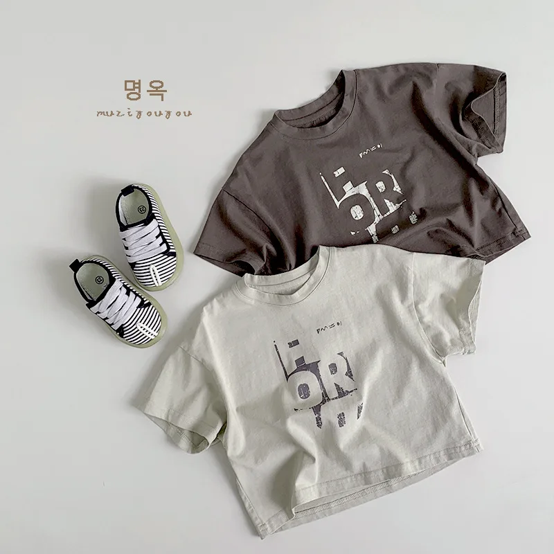 

HZMY-Korean Style~Children's Short SleeveTT-shirt2024Summer New Children Male and Female Baby Japanese Children's Clothing