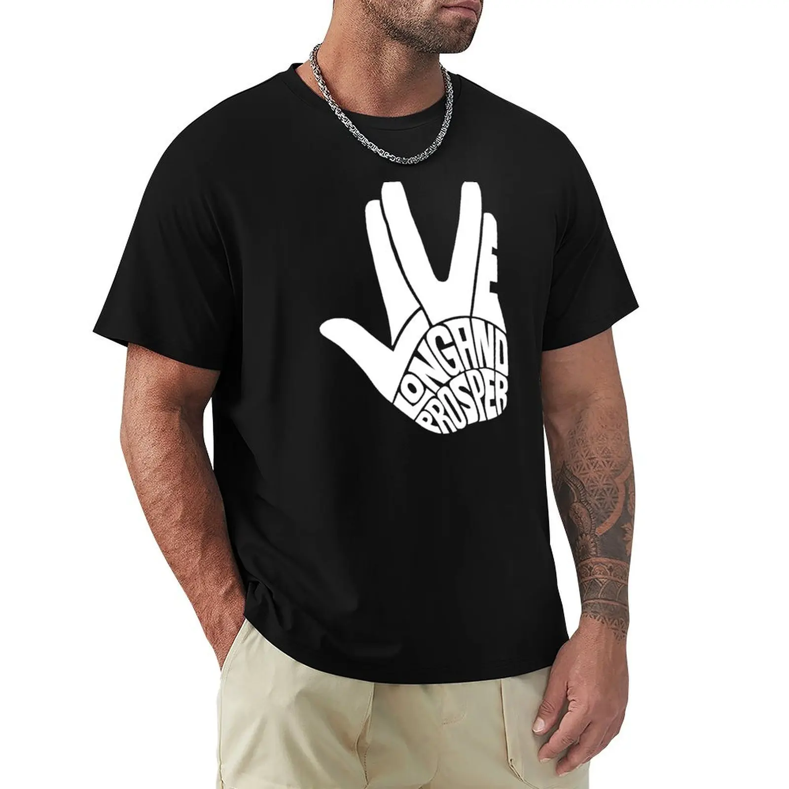 

Star Trek Live Long and Prosper White T-Shirt man clothes quick-drying street wear clothes for men