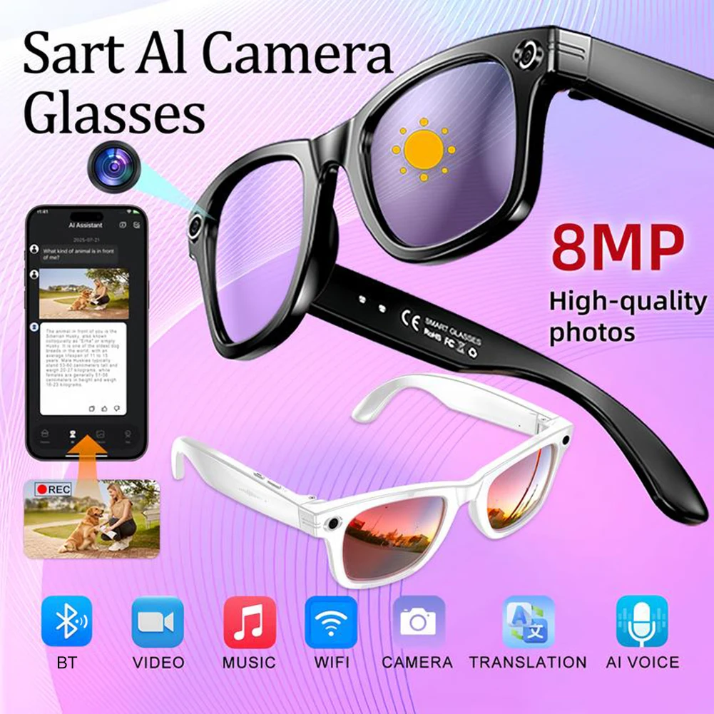 Smart AI Camera Glasses with 8 - Photography Translate recension och pris