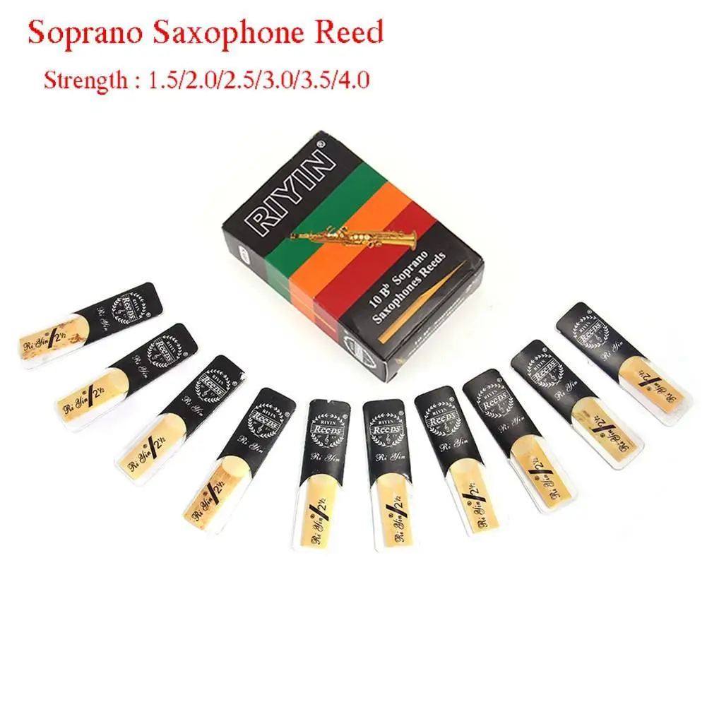 10pcs Saxophone Reed Set Bb Tone with Strength 1.5/2.0/2.5/3.0/3.5/4.0 for Soprano Sax Reed Dropship