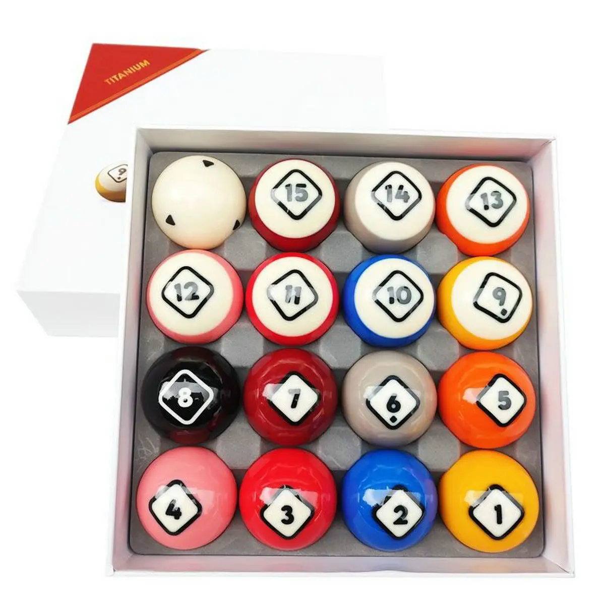 Dynasphere Titanium 2-1/4 in. Belgian Designed Billiards Pool Balls Set