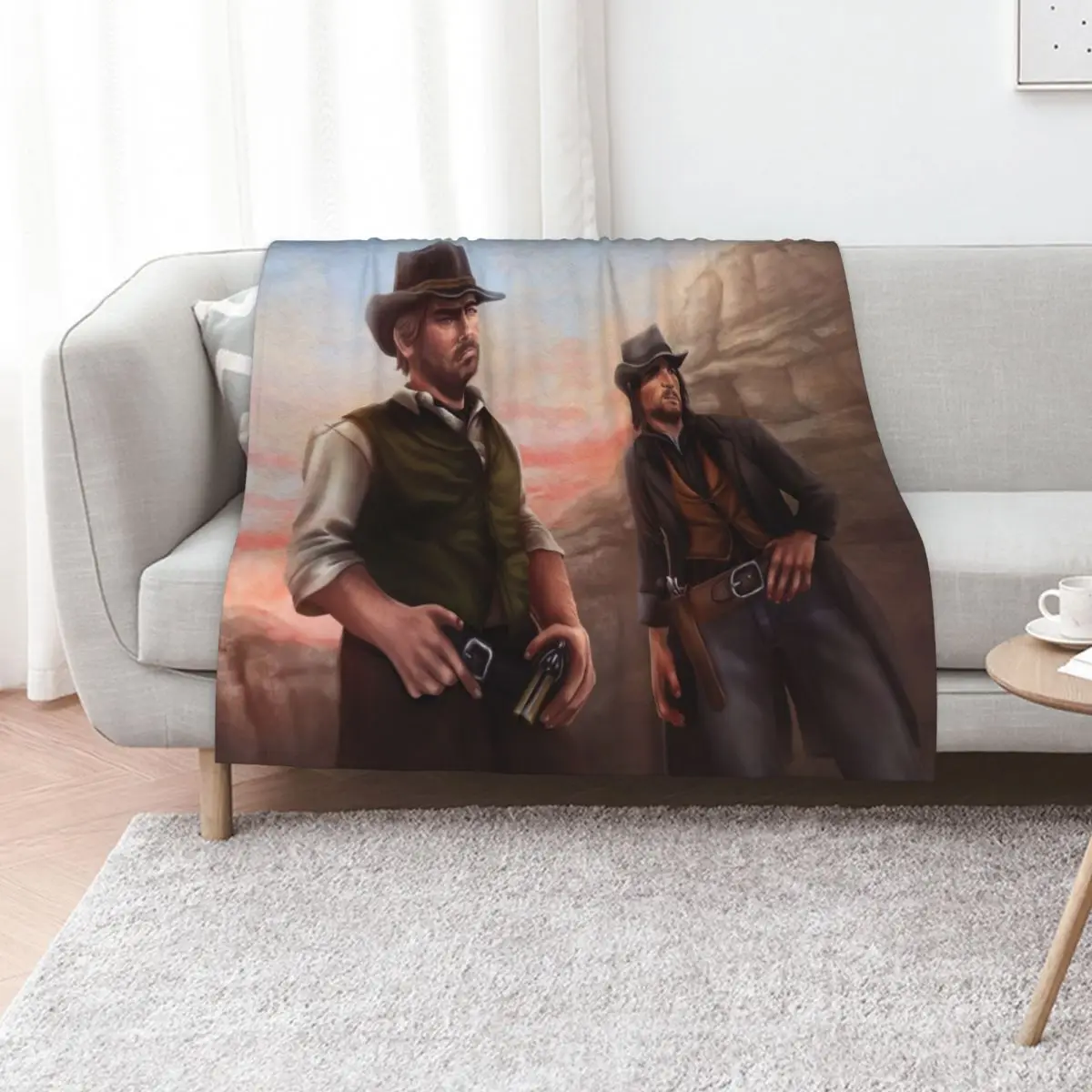 

Brothers - Arthur Morgan and John Marston Throw Blanket Picnic Soft Plaid Large heavy to sleep Blankets