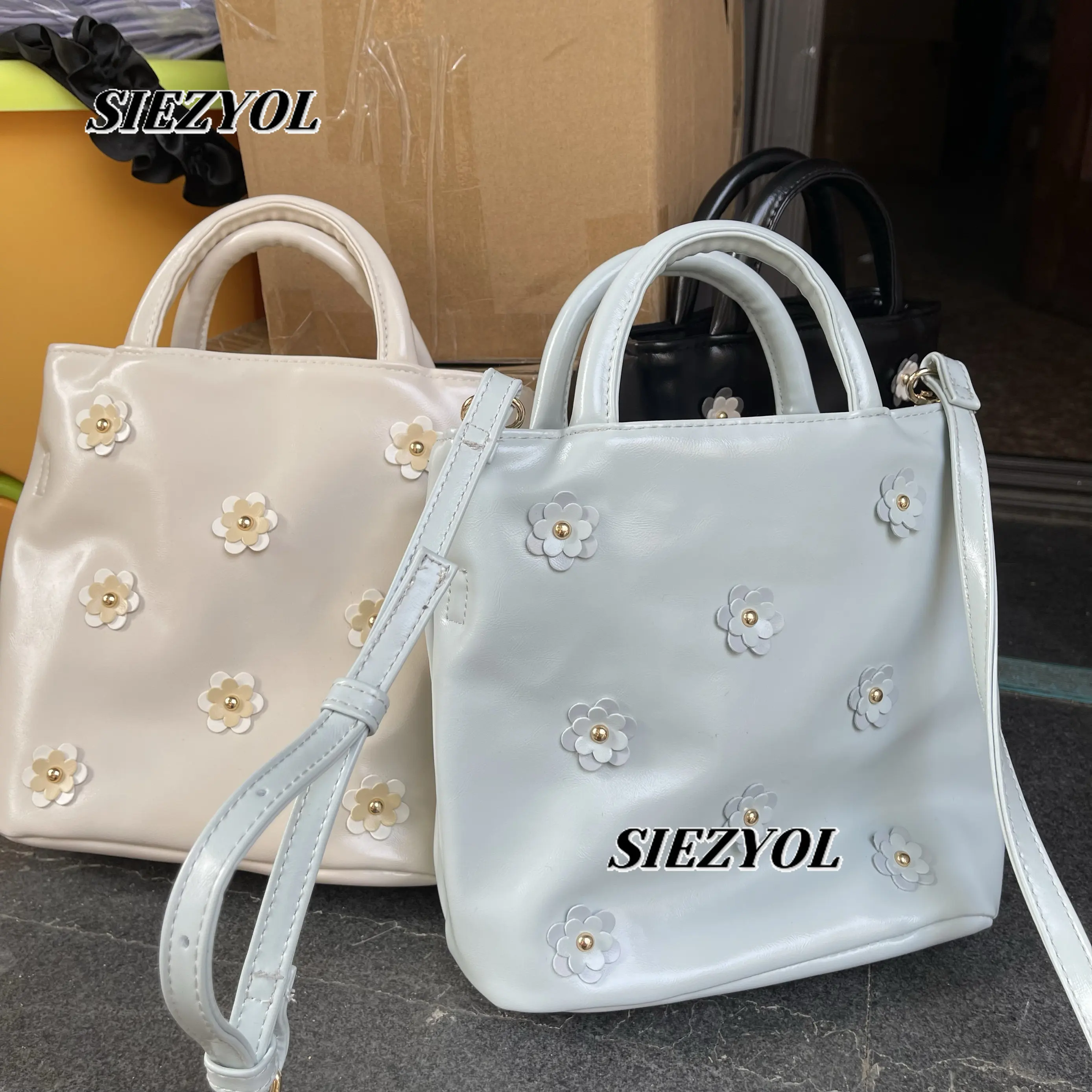 Japanese-style Floral Pu Crossbody Tote Bag Sweet & Versatile New Summer Collection for Women Shoulder Makeup Bags