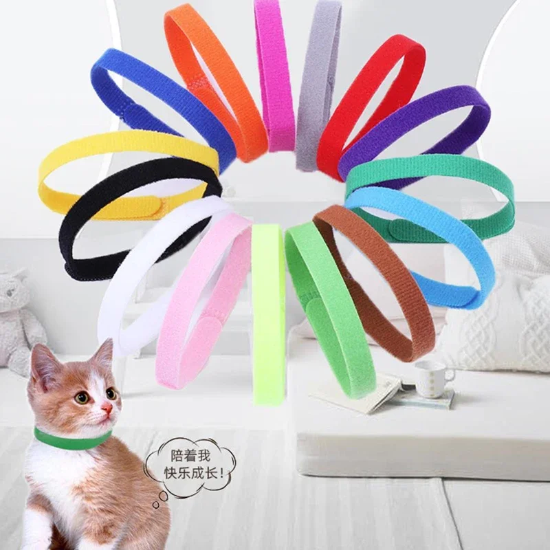 12 Pcs/Set Puppy Newborn Pets Identify Collars Adjustable Nylon Small Pet Dog Collar Kitten Necklace Whelping Puppys Collars