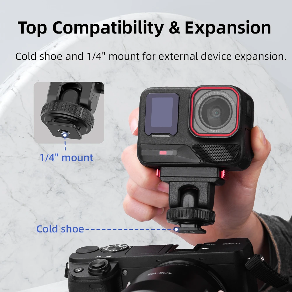 Soporte de placa de montaje de liberación rápida magnética, soporte de montaje de Base ajustable de expansión para Insta360 Ace Pro 2/Ace Pro/Ace