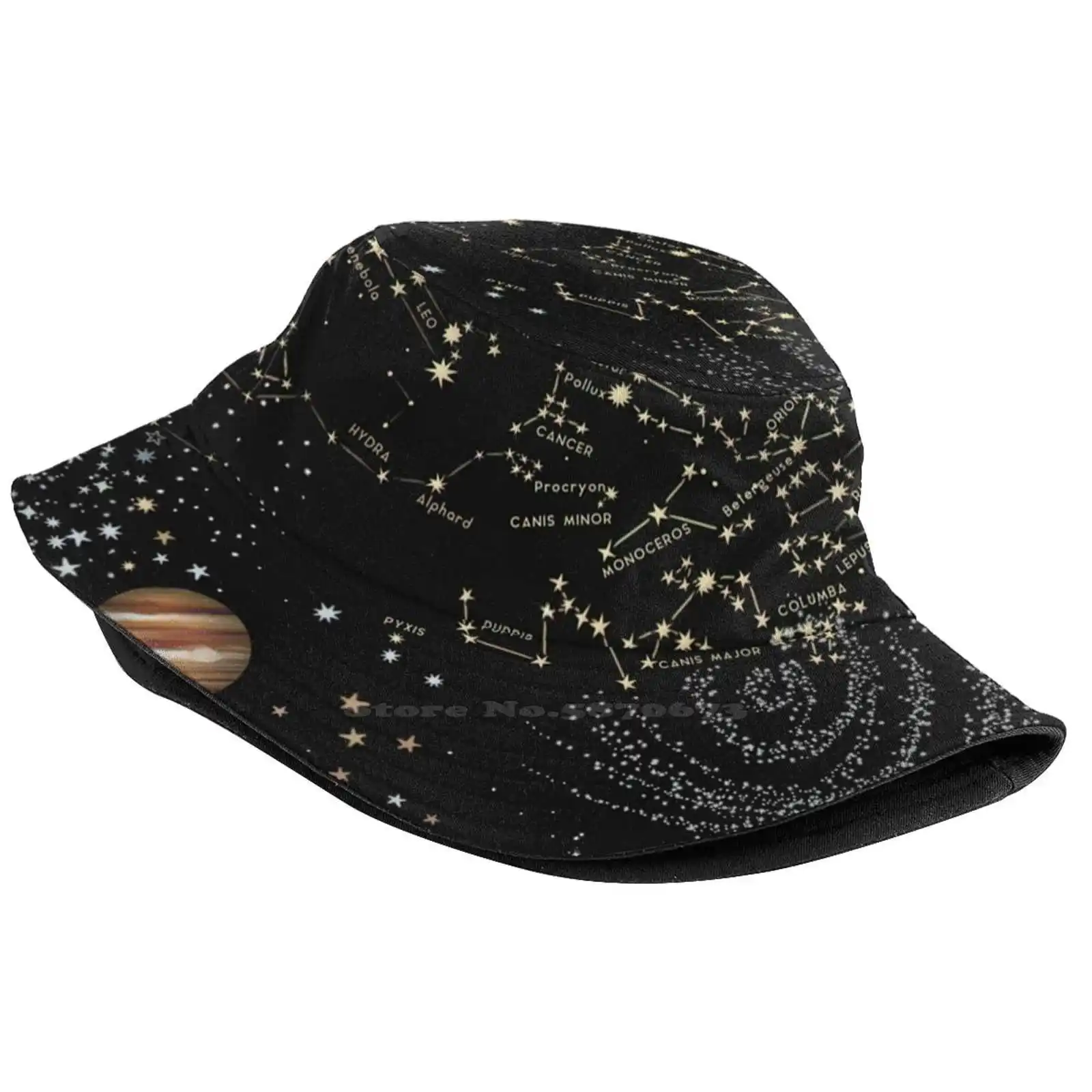 Come With Me To See The Stars Pattern Hats Outdoor Hat Sun Cap Stars Map Universe Space Galaxy Retro Zodiacal Sky Romantic