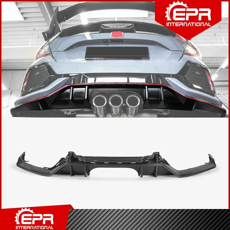 For FK8 Civic TYPE R OEM Style Carbon Fiber Rear Diffuser Trim FK8 Racing Part Glossy Carbon Bumper Splitter Lip Drift