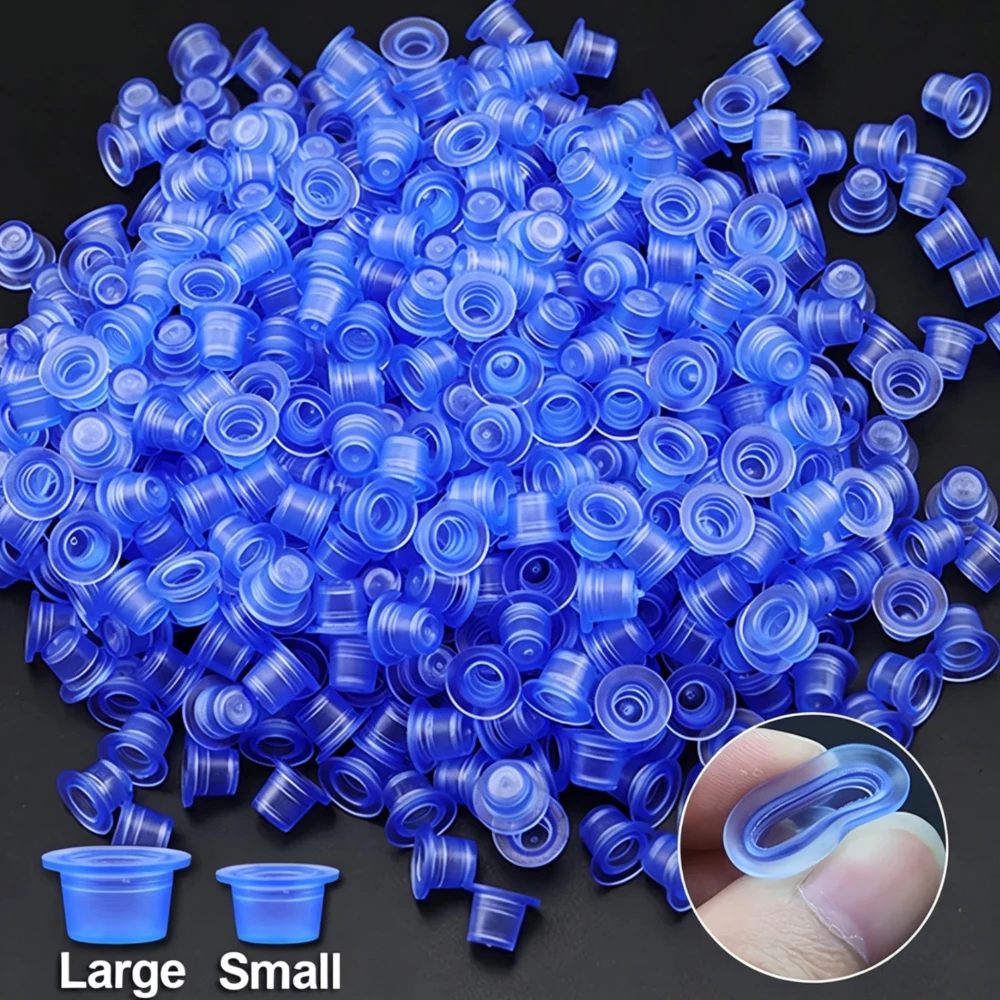 100/500PCS Soft Silicone Tattoo Ink Cups Disposable Tattoo Pigment Holder Container Cap Permanent Makeup Tattoo Accessories