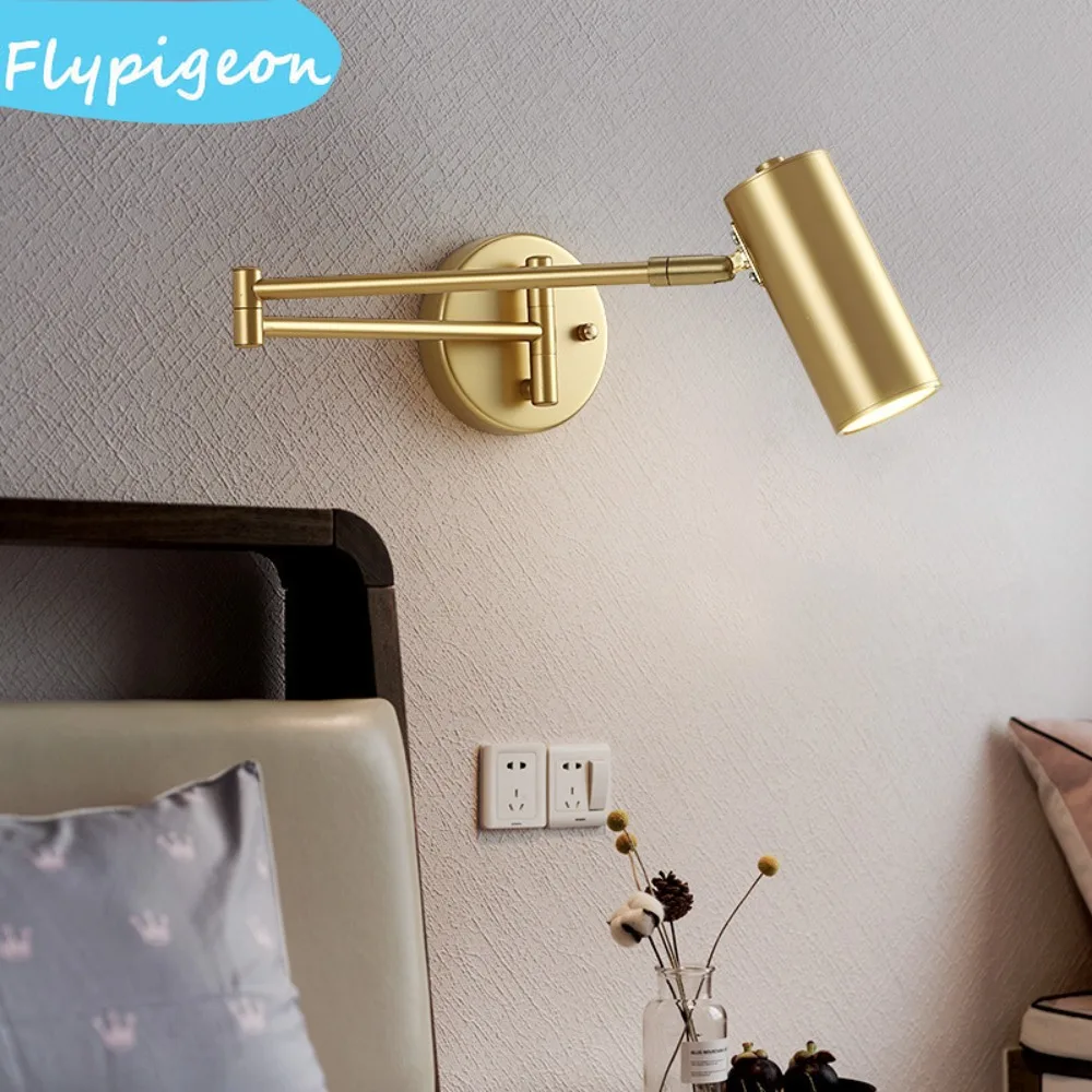 

Nordic Folding Telescopic Long Arm Wall Light For Study Bedroom Bedside Living Room Lighting Fixtures Modern Lights