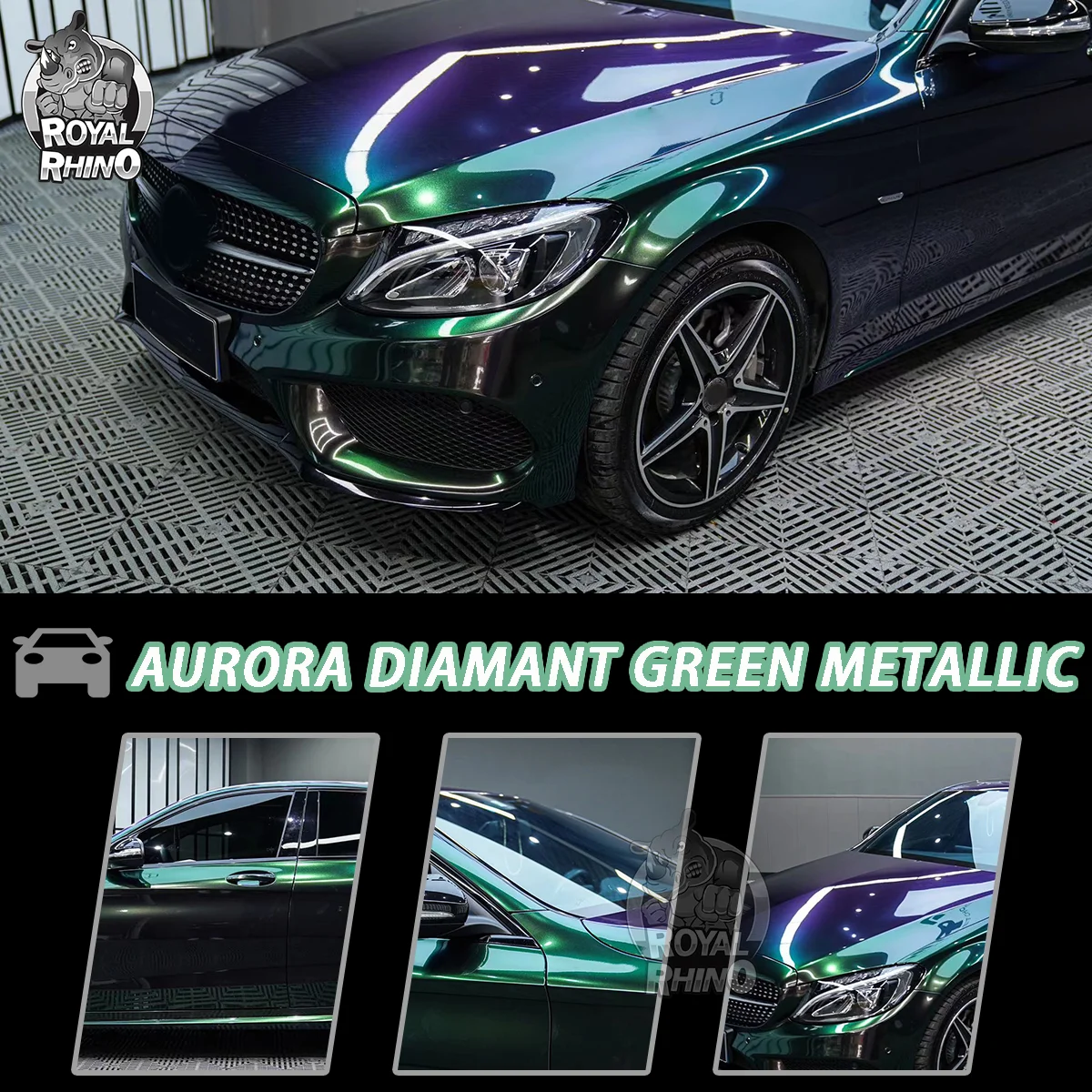 

PET Super Glitter Diamond Aurora Green Chameleon Paint Color Shift Car Wrapping Film Cover Vinyl Film Glossy Metallic