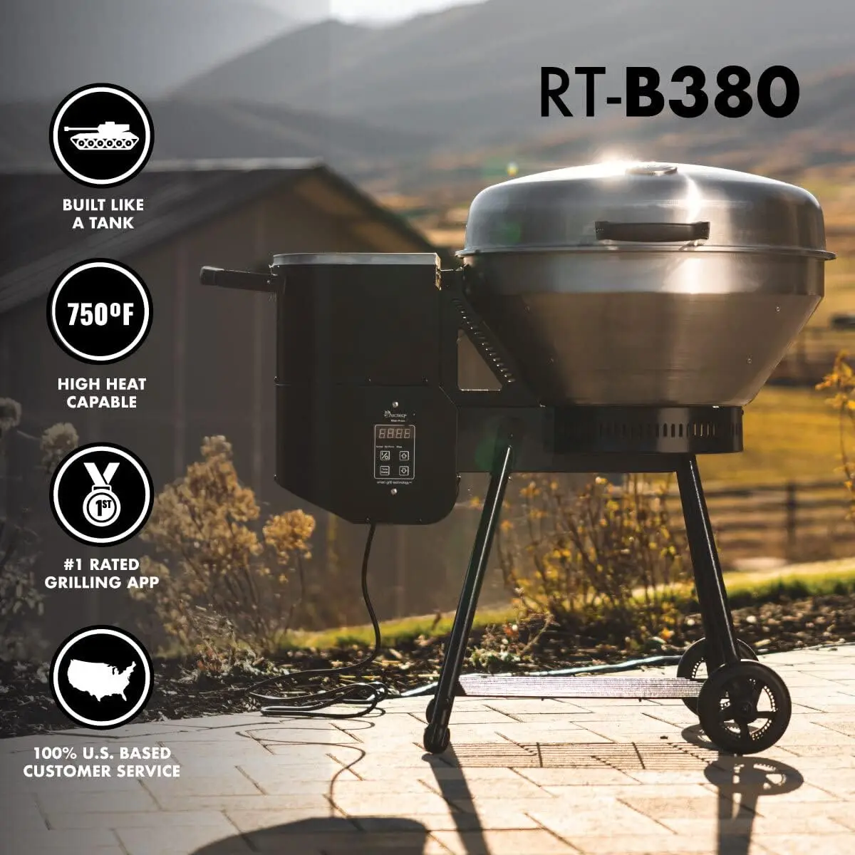 Pellet Grill RT-B380 Bullseye, Electric Pellet Smoker Grill, BBQ Grill, Outdoor Grill, Electric Smokers, Wood Pellet Smoker Uses