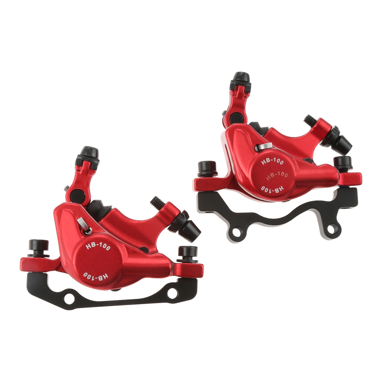 2Pcs Bicycle Front/Rear HB-100 Line Pulling Hydraulic Disc Brake Calipers Mechanical Disc Brakes for MTB Mountain Bikes E-bike