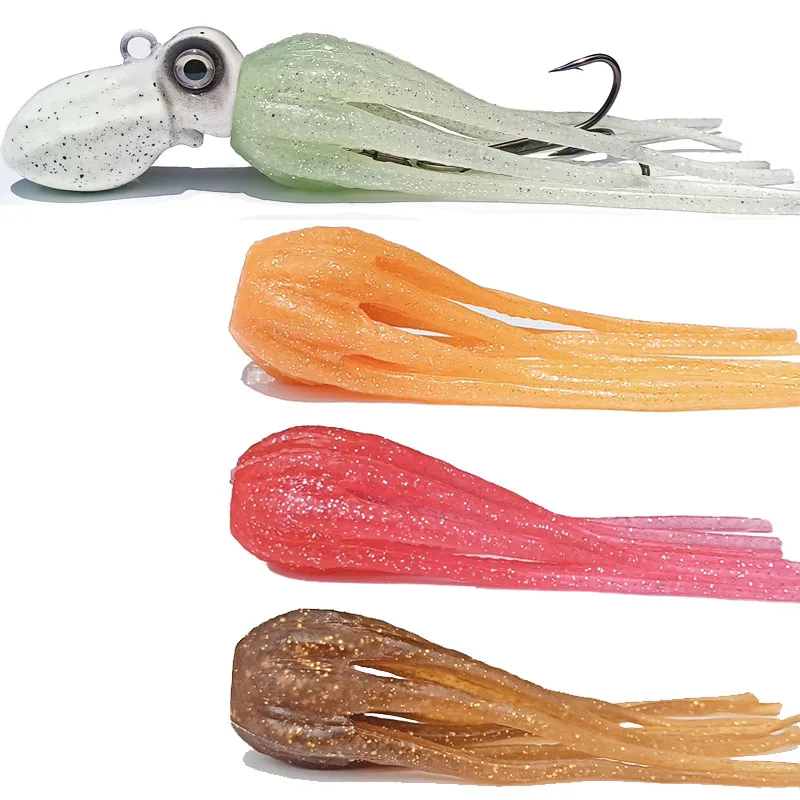 1PC Glow Trolling Lure Octopus Squid Skirt Bait Big Game Drag Fishing Lure Tail Akcesoria wędkarskie