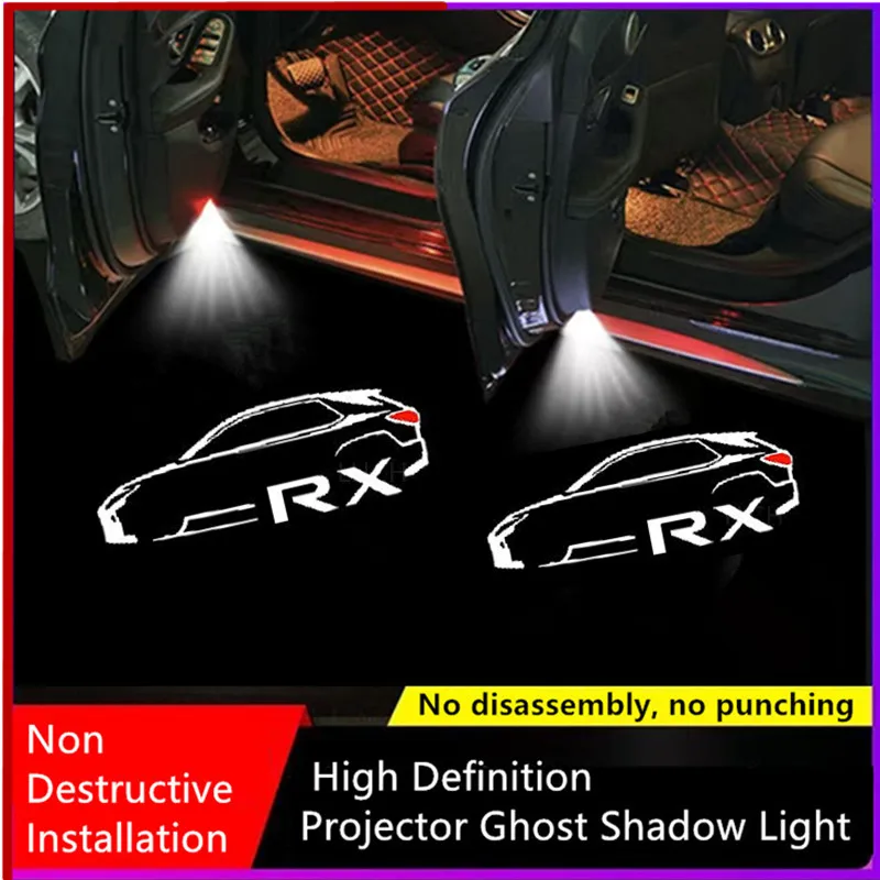 LED Car Door Welcome Atmosphere Light Projector Ghost Shadow Lamp Accessory for Lexus RX Logo 2007-2017 RX270 RX300 RX330 RX450