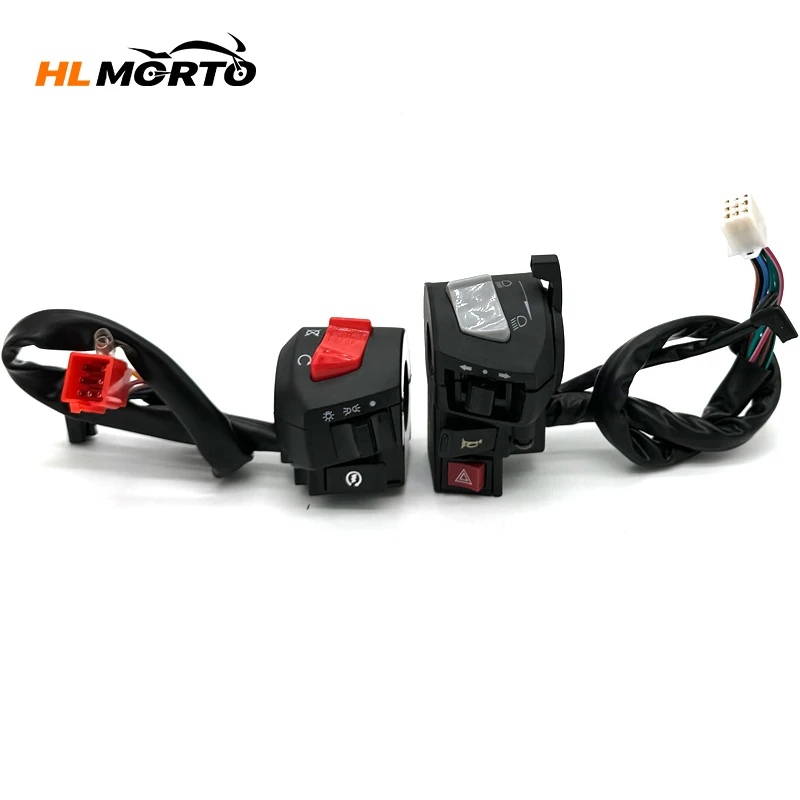

Universal 22mm Motorcycle Handle Bar Switches With Emergency Switch Horn Turn Signal Headlight Electric Start Handlebar Button