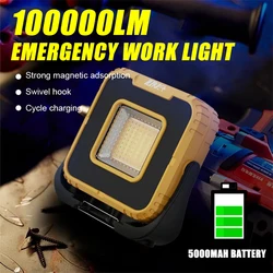 10000LM Ultra Bright LED Searchlight Portable Flashlight Rechargeable Outdoor Waterproof Magnetic Emergency Work Light