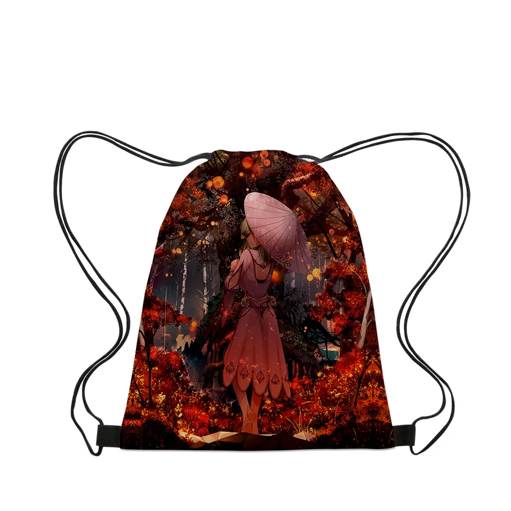 Hololive VTuber Ceres Fauna Anime 2023 New Handbags Cloth Canvas Drawstring Bag Women Men Leisure Bags