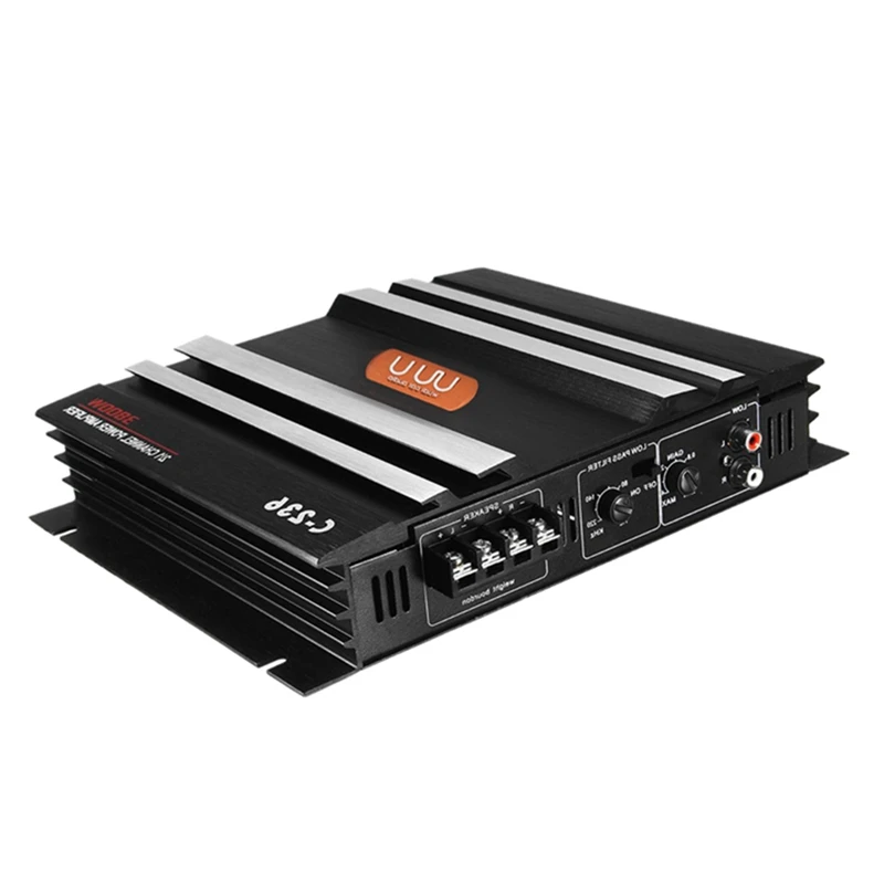 

Car Amplifer Black Aluminum Alloy High Power Audio Amplifier C-236 3800W 2 Channel For Car Subwoofer