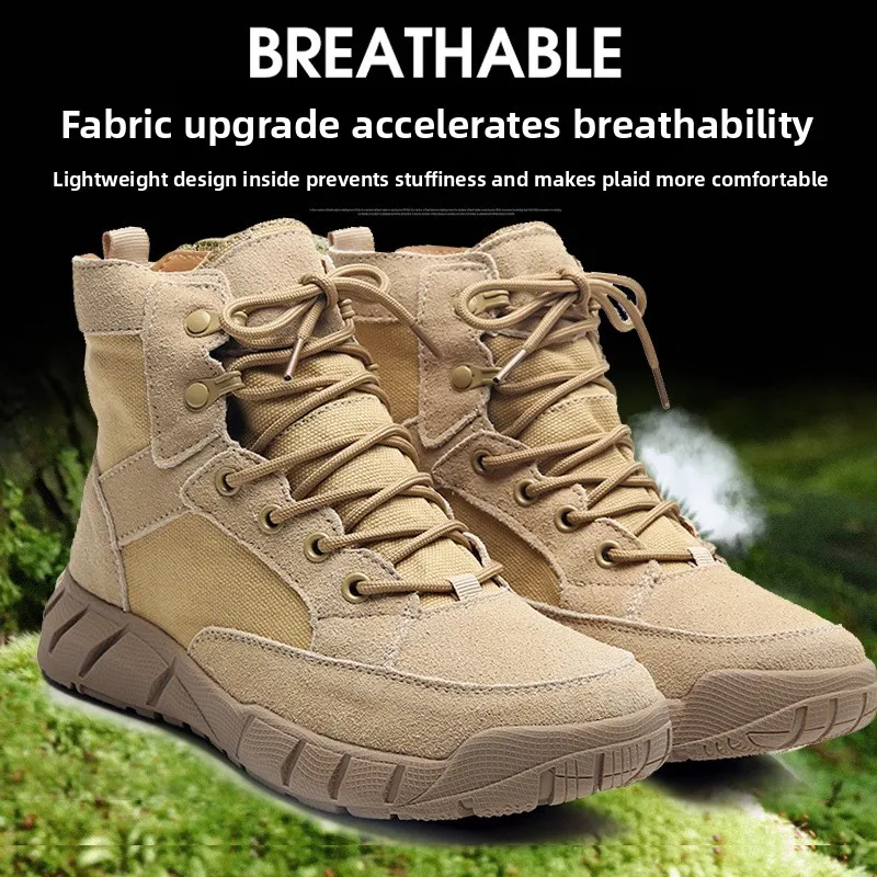 

Climbing Shoes for Men and Women, Breathable Autumn and Winter Anti Slip Short Boots Women's Hiking Shoes, Desert Tactical Boots