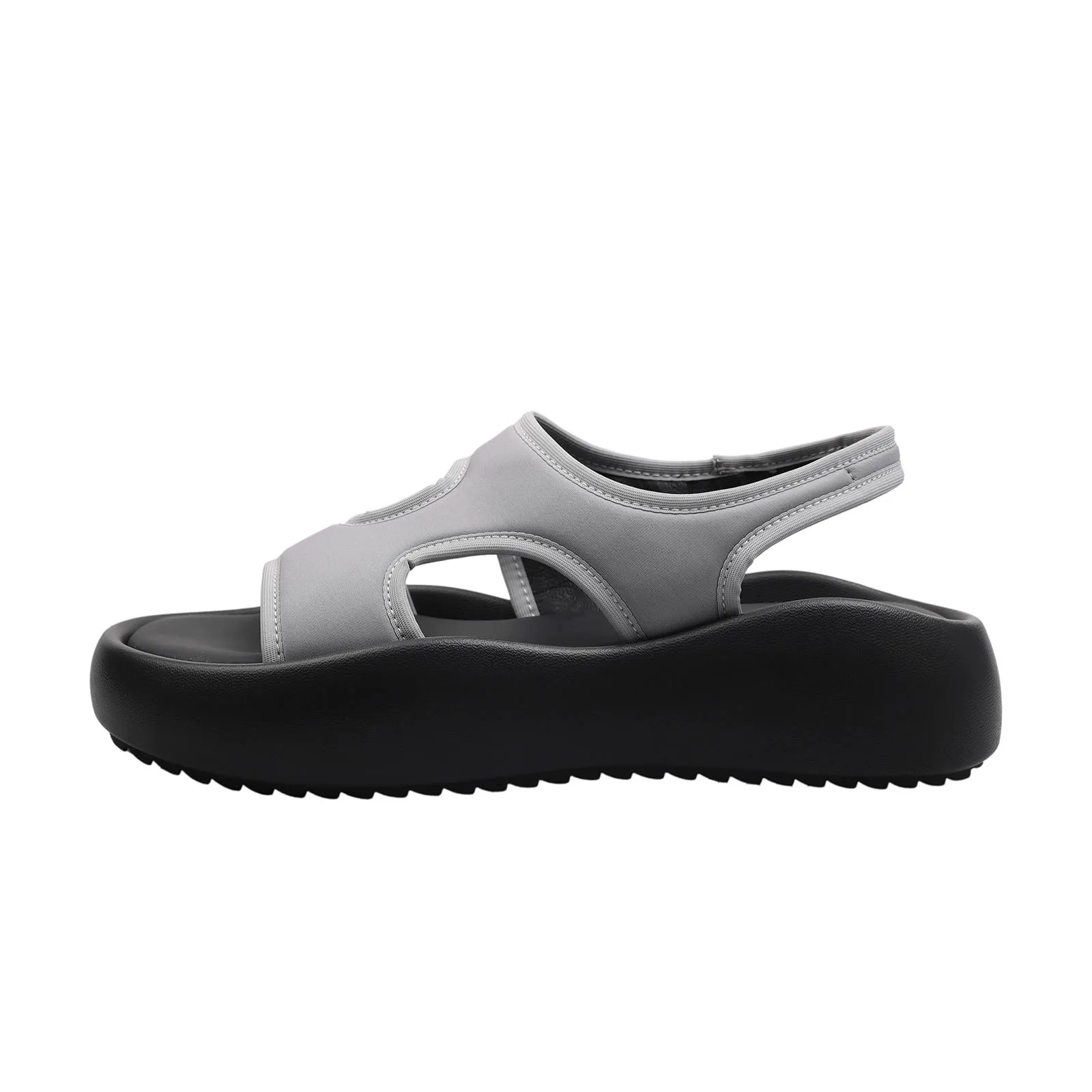 

Arden Furtado Summer Holiday style Lycra platform Sandals Round toe Flats Middle heel elastic Open toe Sandals Beach sandals