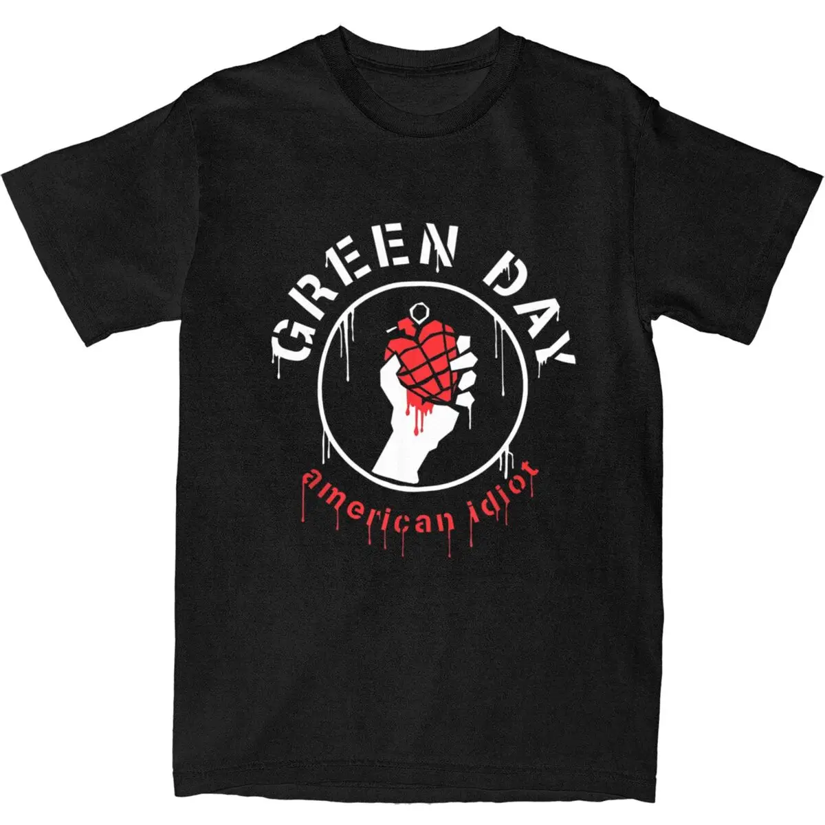 Green Days Drip American T Shirt Hippie T Shirts Short-Sleeved Vintage Tops Summer Cotton O Neck Plus Size 5XL Tees