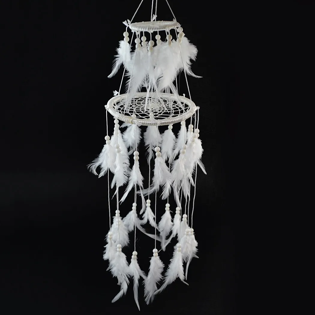 Bohemian Geometry Weave Dream Catcher Feather Wind Chimes Wall Bedroom Hanging Ornaments Birthday Festival Gifts Home Crafts