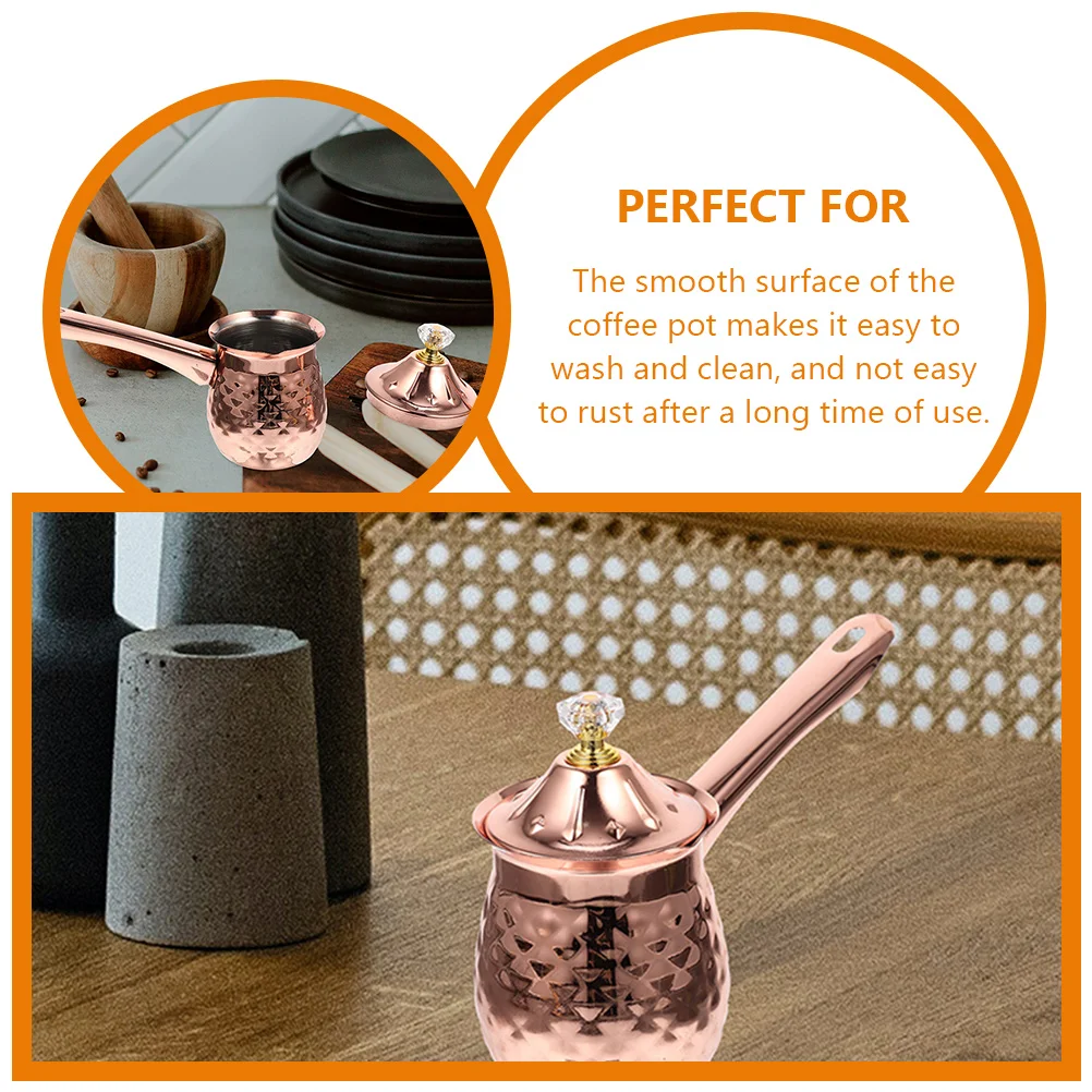 

Turkish Coffee Pot Stainless Steel Stove Top Cezve Long Handle Multi Milk Pot Heavy Duty Rust Proof Kitchen