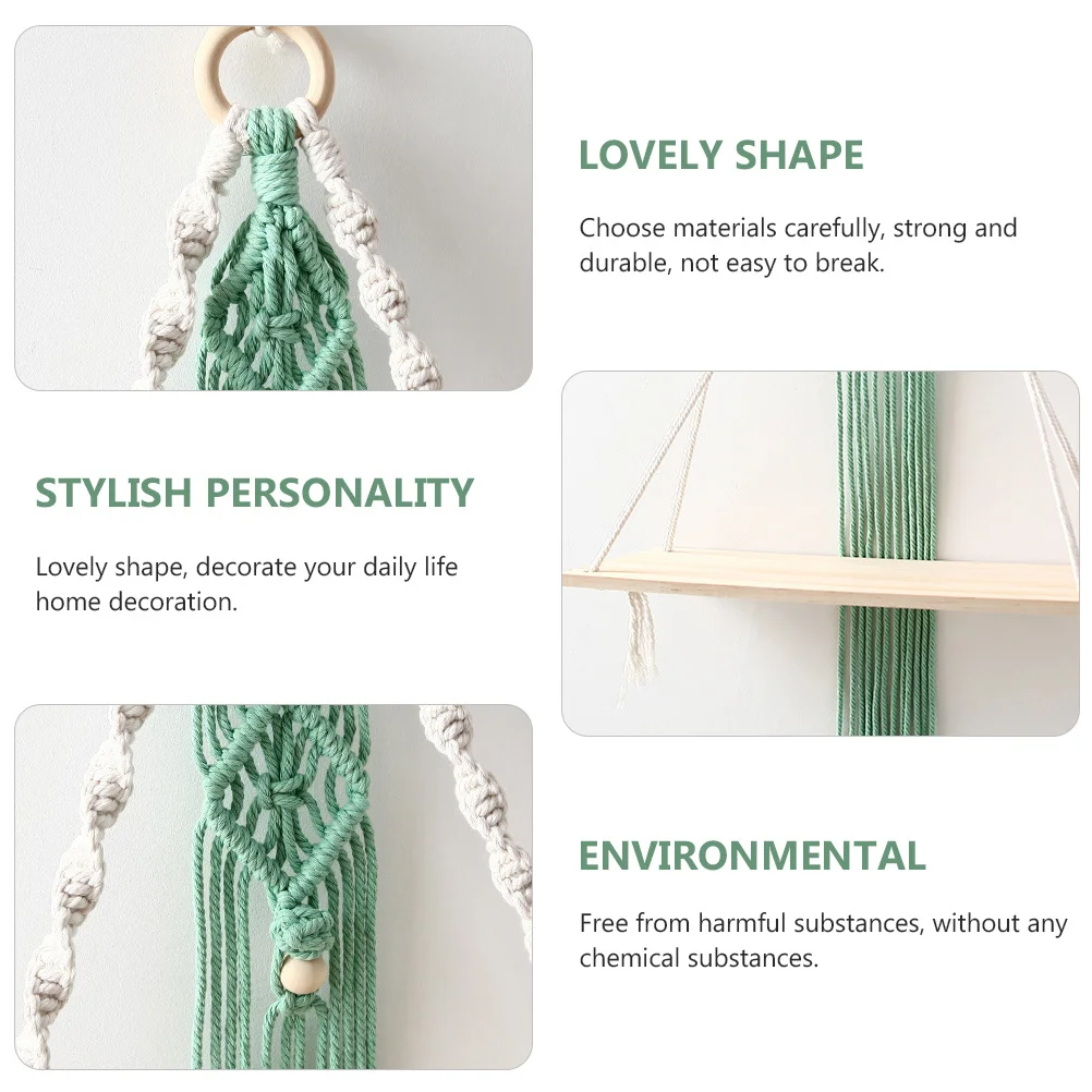 

1Pcs Swing Rope Shelves Cotton Storage Shelf Wall Hanging Display Shelf for Door Wall Use Swing Rope Shelves