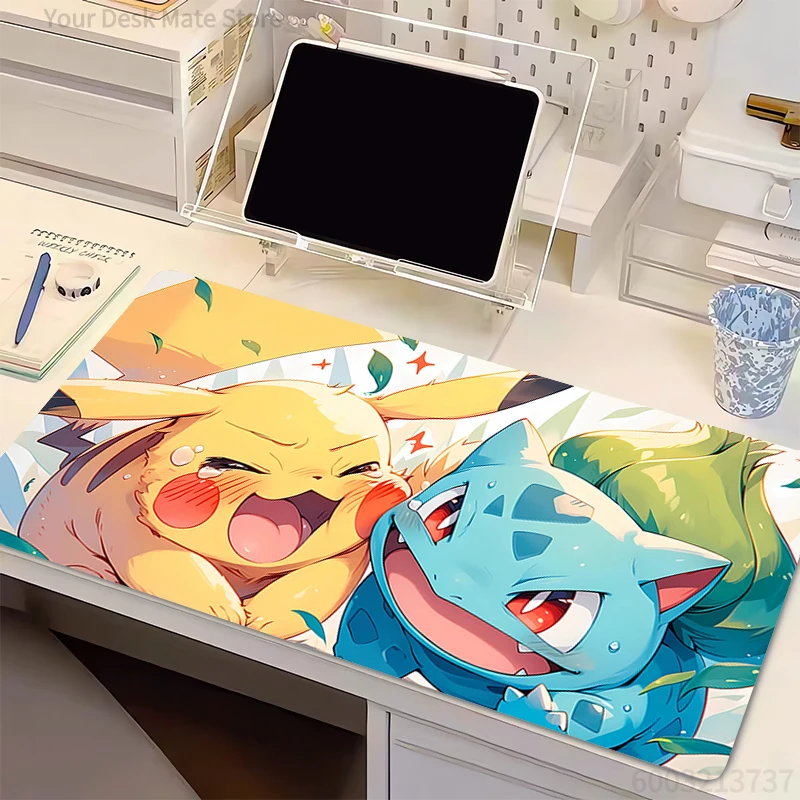 Anime Mouse Pad Computer Speed Type Varpet Mat P-Pokemon Bulbasaur For E-sports Players Laptop Keyboard Pad Mousepad PC Desk Mat