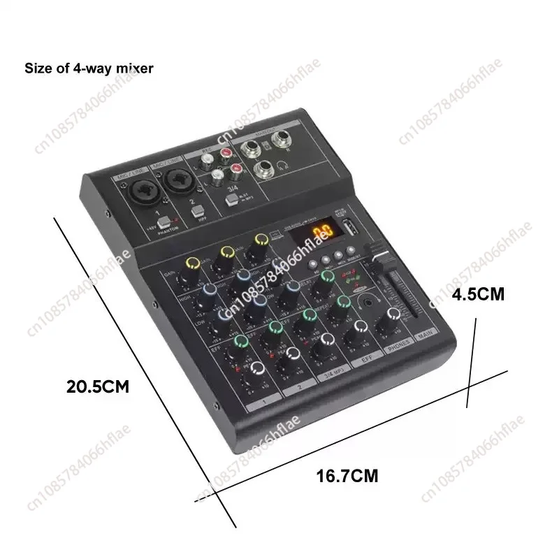 4 Way 6 way Professional Small Bluetooth Mixer with Reverb Effect Microphone Karaoke Stage Performance Meeting