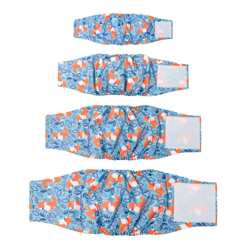 Dog Diaper Male with Cartoon Print Elastic Trim Belly Band