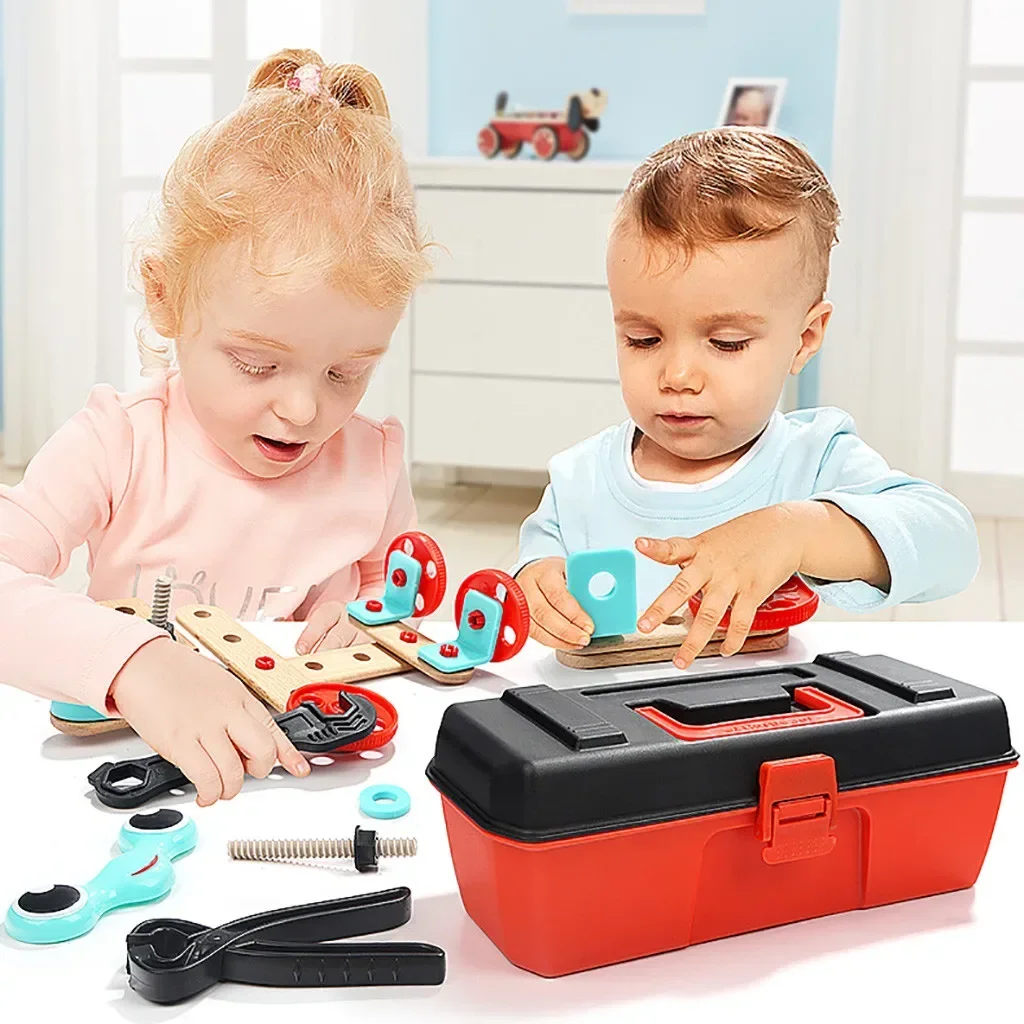 Funny DIY Children Pretend Role Play Combination Disassembly Screw Nut Repair Tool Box Assembly Classic Kid Educational Boys Toy