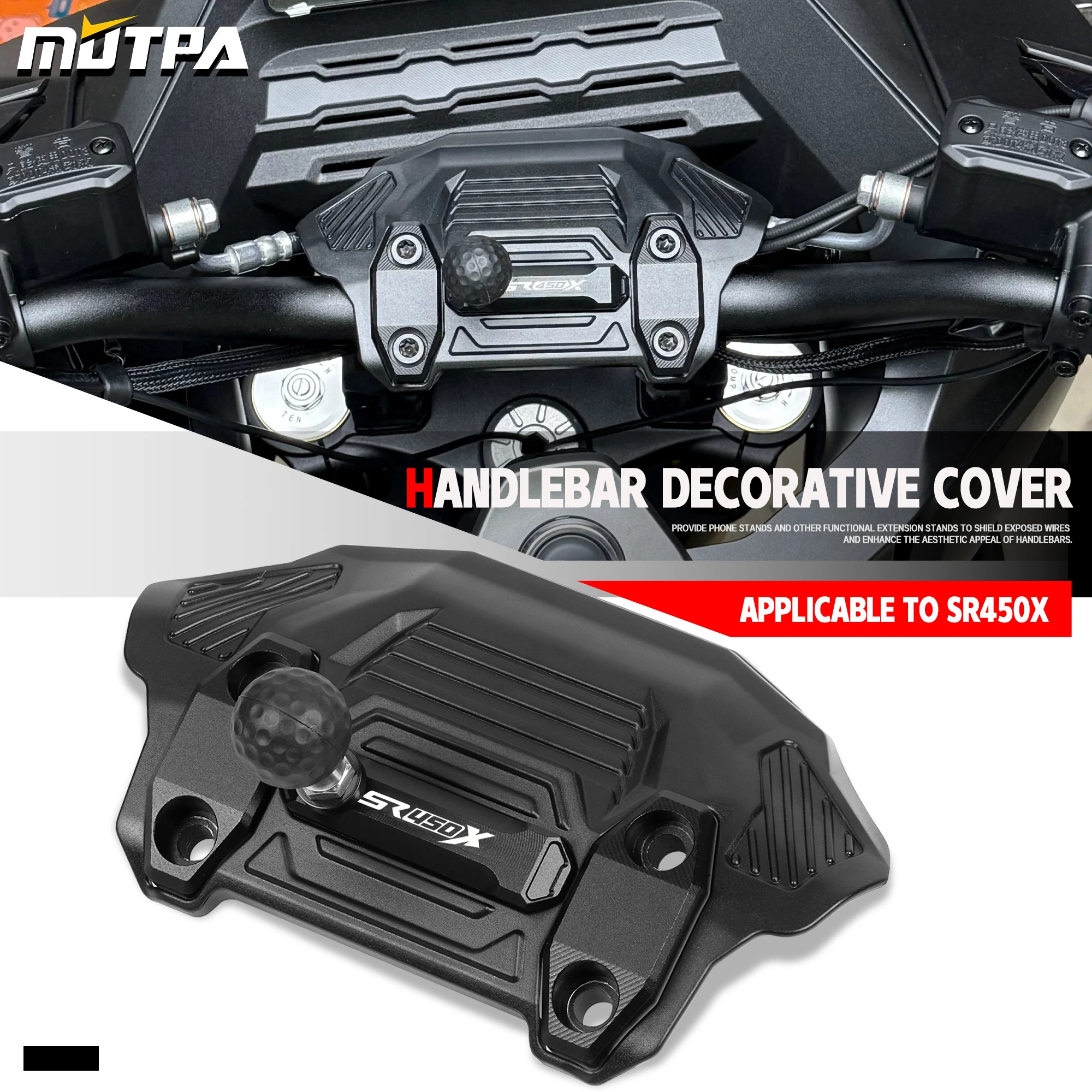 For Voge SR450 X SR450X Line Masking Expansion Cover Motorcycle SR 450X Handleba Decorative Cap With Ball Head Bracket Cover